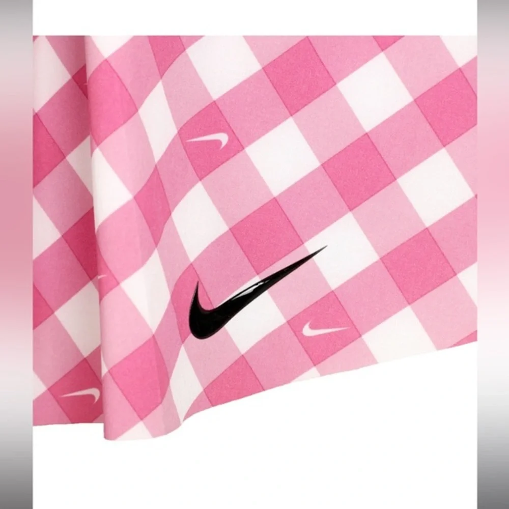 Nike Dri-Fit Club checkered Pink White Printed tennis Skirt skort size small new